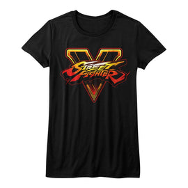 STREET FIGHTER SFV LOGO LADIES S T-Shirt in Black