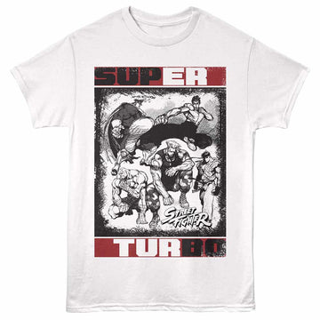 Street Fighter Super Turbo White Adult T-Shirt