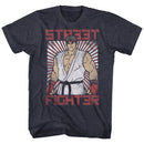 STREET FIGHTER BLOCK PRINT S T-Shirt in NAVY Heather