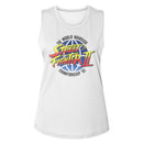 STREET FIGHTER WORLD WARRIOR LADIES MUSCLE TANK S T-Shirt in White