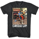 STREET FIGHTER GROW UP S T-Shirt in Black Heather