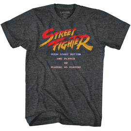 STREET FIGHTER START SCREEN S T-Shirt in Black Heather