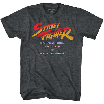 STREET FIGHTER START SCREEN S T-Shirt in Black Heather