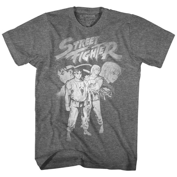 STREET FIGHTER SF ALPHA 3 RYU KEN S T-Shirt in Graphite Heather