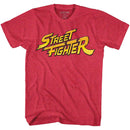 STREET FIGHTER RED YELLOW LOGO S T-Shirt in RED Heather