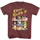 STREET FIGHTER 8BIT S T-Shirt in Vintage Maroon Heather