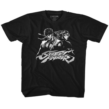 STREET FIGHTER TWO DUDES TODDLER 2T T-Shirt in Black