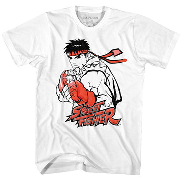 STREET FIGHTER RYU RED S T-Shirt in White