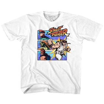 STREET FIGHTER FIGHT A GUY YOUTH XS 5 6 T-Shirt in White