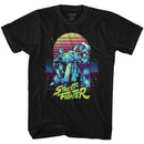 STREET FIGHTER SYNTHWAVE FIGHTER S T-Shirt in Black
