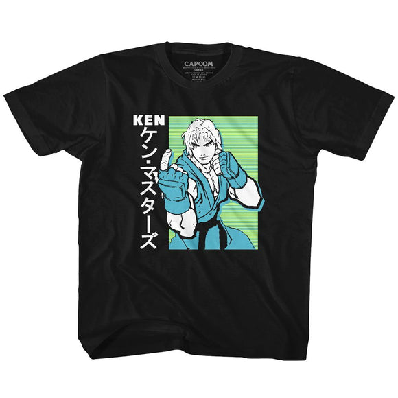 STREET FIGHTER KEN YOUTH XS 5 6 T-Shirt in Black