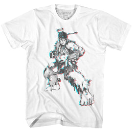 STREET FIGHTER GLITCH FIGHTER S T-Shirt in White
