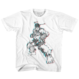 STREET FIGHTER GLITCH FIGHTER YOUTH XS 5 6 T-Shirt in White