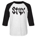 STYX 3/4 SLEEVE S T-Shirt in White Heather/vintage Black
