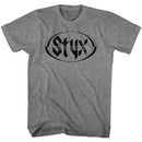 STYX OVAL LOGO S T-Shirt in Graphite Heather