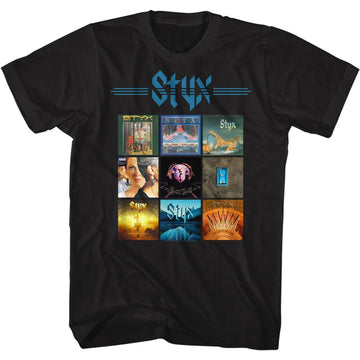 STYX MANY ALBUMS S T-Shirt in Black