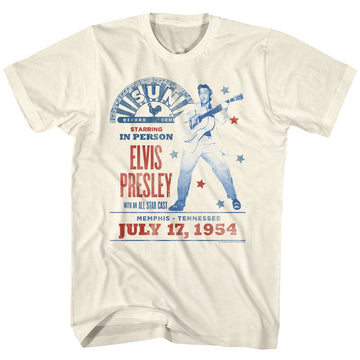 ELVIS - SUN RECORDS ELVIS SUN RECORDS ELVIS CONCERT POSTER S T-Shirt in Natural