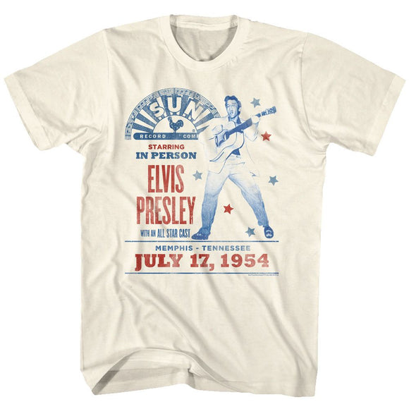 ELVIS - SUN RECORDS ELVIS SUN RECORDS ELVIS CONCERT POSTER S T-Shirt in Natural