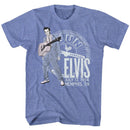 ELVIS - SUN RECORDS ELVIS SUN RECORDS ELVIS MEMPHIS TN S T-Shirt in Light BLUE Heather