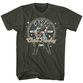 ELVIS - SUN RECORDS ELVIS SUN RECORDS ELVIS CIRCLE AND SPARKLES S T-Shirt in Smoke
