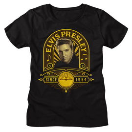 ELVIS - SUN RECORDS ELVIS SUN RECORDS ELVIS SUN SINCE 54 LADIES S T-Shirt in Black