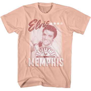ELVIS - SUN RECORDS ELVIS SUN RECORDS ELVIS SUN RECORDS MEMPHIS S T-Shirt in Peach