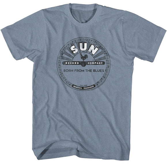 SUN RECORDS FULL CIRCLE LOGO VINTAGE S T-Shirt in Indigo Heather
