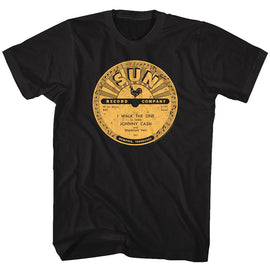 SUN RECORDS I WALK THE LINE S T-Shirt in Black