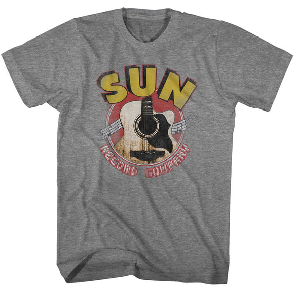 SUN RECORDS GUITAR AND LOGO S T-Shirt in Graphite Heather