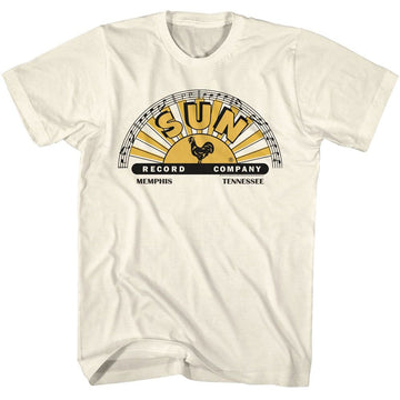 SUN RECORDS LOGO WITH OFFSET COLOR S T-Shirt in Natural