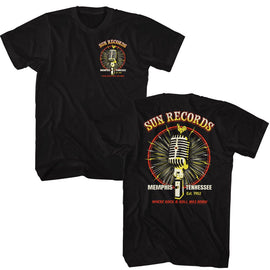 SUN RECORDS MICROPHONE BURST ***F&B*** S T-Shirt in Black