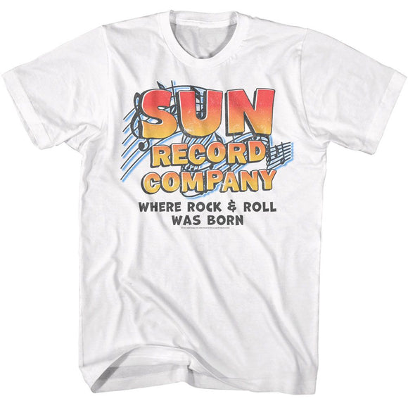 SUN RECORDS MUSIC NOTES S T-Shirt in White