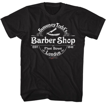 SWEENEY TODD BARBER SHOP S T-Shirt in Black