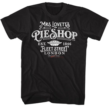 SWEENEY TODD LOVETTS PIE SHOP S T-Shirt in Black