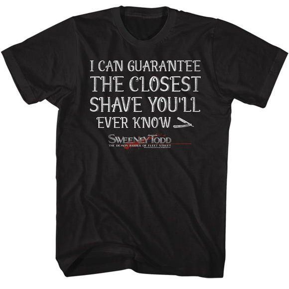 SWEENEY TODD CLOSEST SHAVE S T-Shirt in Black