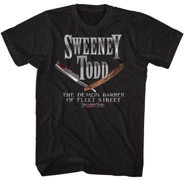 SWEENEY TODD REALISTIC RAZOR S T-Shirt in Black