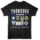 TUSKEGEE AIRMEN AMERICAN HEROES S T-Shirt in Black