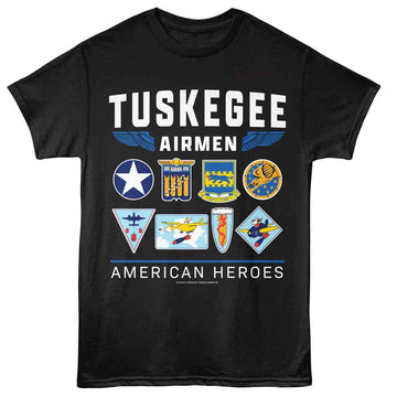 TUSKEGEE AIRMEN AMERICAN HEROES S T-Shirt in Black