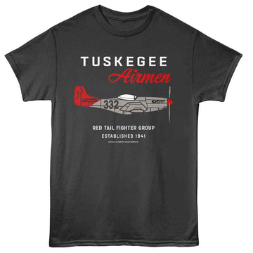 TUSKEGEE AIRMEN RED TAIL FIGHTER GROUP S T-Shirt in Smoke