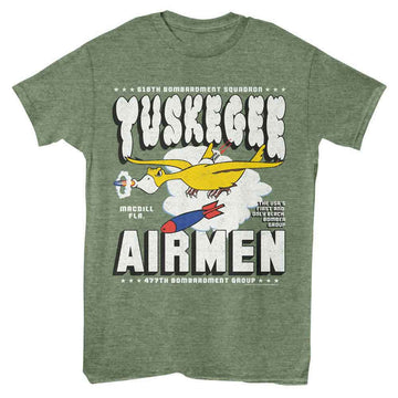 TUSKEGEE AIRMEN 477TH BOMBER GROUP S T-Shirt in Military Green Heather