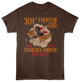 TUSKEGEE AIRMEN 301ST FIGHTER SQUADRON S T-Shirt in DARK Chocolate