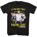 TALLADEGA NIGHTS NOT 1ST YOURE LAST CHECKERED S T-Shirt in Black