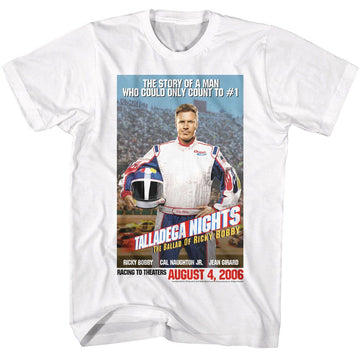 TALLADEGA NIGHTS MOVIE POSTER S T-Shirt in White