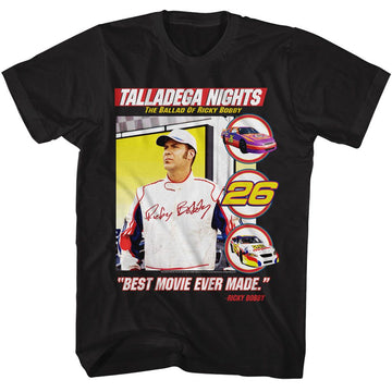 TALLADEGA NIGHTS BEST MOVIE EVER MADE S T-Shirt in Black