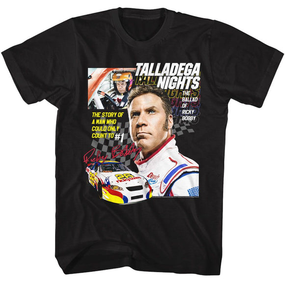 TALLADEGA NIGHTS COLLAGE S T-Shirt in Black