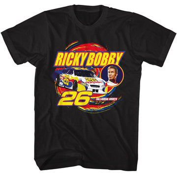TALLADEGA NIGHTS RICKY BOBBY SWIRL S T-Shirt in Black