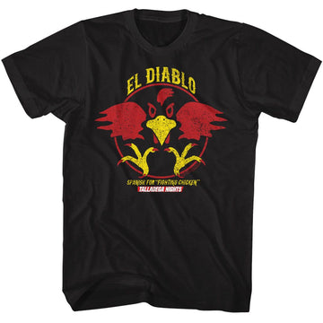 TALLADEGA NIGHTS EL DIABLO CHICKEN S T-Shirt in Black