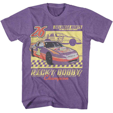 TALLADEGA NIGHTS LAUGHING CLOWN CAR OUTLINE S T-Shirt in Purple Heather