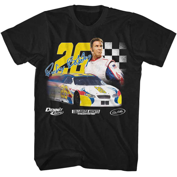 TALLADEGA NIGHTS 26 WITH SIGNATURE S T-Shirt in Black