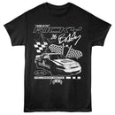 TALLADEGA NIGHTS LIGHTNING AND FLAGS S T-Shirt in Black